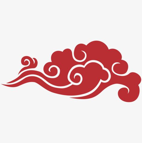 Chinese Flowers Drawing, Chinese Clouds, Cloud Tattoo Design, New Year Stickers, Window Grilles, Red Clouds, Chinese Crafts, Chinese Element, Japan Painting