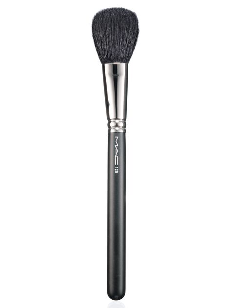 It’s easy to mix up powder brushes and blusher brushes! Blusher brushes are usually rounder, with a smaller handle and shorter bristles. Use this brush to apply blush to the apples of your cheeks, which you can see easily by smiling! For bronzer, lightly sweep the color around your temples. Try: M.A.C. Bronzer/Blush Brush 129, $35, maccosmetics.com - Seventeen.com Mac Bronzer, Mac Whirl, Mac Brave, Mac Brush, Makeup Collection Storage, Portable Makeup Storage, Blush Application, Blusher Brush, Bronzer Brush