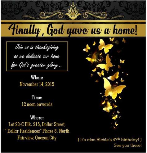 [ 2015 ]  An online invitation for our house blessing. House Dedication Invitations, Christian House Warming Invitations, House Dedication Ideas, Christian House Names, House Blessing Invitation, House Blessing Party Ideas, Blessing Party, House Blessings, Christian House