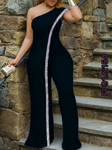 Jamsuits Design, Classy Jumpsuit, Chic Dress Classy, One Shoulder Jumpsuit, Stylish Work Attire, Jumpsuit Elegant, Swag Outfits For Girls, Us Size 10, African Print Fashion Dresses