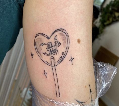 Ignorant Tattoo Ideas, Scorpion Lollipop, Lollipop Tattoo, Moon Vibe, Ignorant Tattoo, Scorpio Energy, Scorpio Zodiac Tattoos, Borboleta Tattoo, Vegas Tattoo