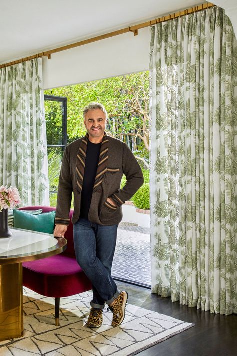 Step Inside Martyn Lawrence Bullard’s West Hollywood Home, the Birthplace (and Now Showcase) of His New Window Treatments Line | Architectural Digest Martin Bullard Interiors, Martin Lawrence Bullard Interiors, Martin Lawrence Bullard, Martyn Lawrence Bullard Design, Martyn Lawrence Bullard, Shops In London, The Shade Store, Chinoiserie Pattern, Moroccan Textiles