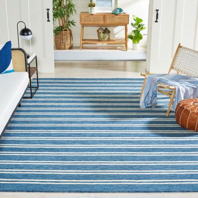 Stripe Rug, Ivory Area Rug, Striped Rug, Ivory Rug, Blue Ivory, Indoor Outdoor Rugs, Online Home Decor Stores, Tufted Rug, Blue Rug