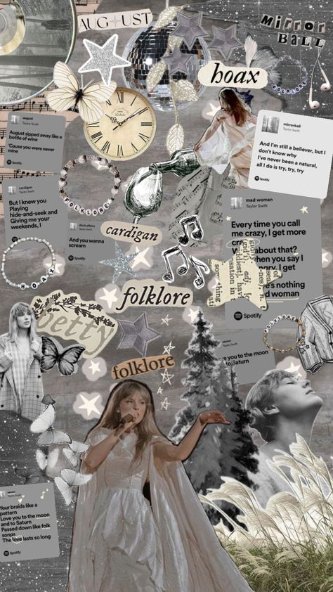 Folklore Album | Taylor Swift | Wallpaper🩶🌲🪵 Folklore Taylor Swift Aesthetic Wallpaper, Wonderland Taylor Swift, Taylor Swift Games, Folklore Album, Taylor Swift Singing, Taylor Swift Images, Olivia + Core + Aesthetic, Taylor Swift Party, Taylor Swift Cute