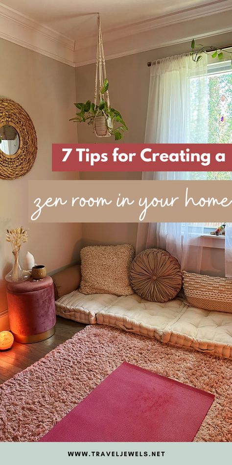 7 Tips for Creating a Zen Room — Travel Jewels Sala Zen, Zen Meditation Room, Meditation Room Design, Korean Bedroom, Zen Room Decor, Yoga Room Design, Zen Corner, Den Room, Home Yoga Room