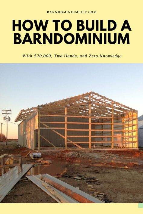 Cheap Barndominium Ideas, Barndo Designs, Build A Barndominium, Cheap Houses To Build, Pole Barn House Kits, Diy Pole Barn, Rough In Plumbing, Beacon House, House On A Budget