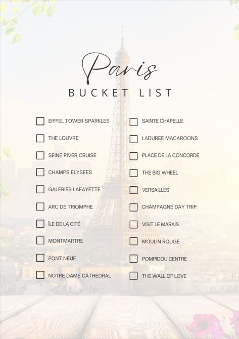 paris bucket list Paris Bucket List Challenge, Paris To Do Things To Do, Paris Guide Things To Do, Thing To Do In Paris, Paris List Things To Do In, Best Views In Paris, Paris Bucket List Things To Do In, Romantic Things To Do In Paris, France Tourist Attractions