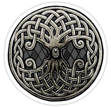 Yggdrasil Celtic Viking World Tree of Life Sticker Yggdrasil Tattoo Vikings Tree Of Life, World Tree Yggdrasil, The World Tree Yggdrasil, Odin Hanging From Yggdrasil, Tree Of Life Norse Mythology, Pagan Tree, Viking Metal, Viking Designs, Tree Of Life