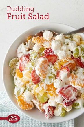 Pudding Fruit Salad, Pudding And Cool Whip, Pizza Fruit, Fruit Salad With Pudding, Ambrosia Fruit Salad, Canned Pears, Fruit Pudding, Fruit Salad Recipe, Resep Salad