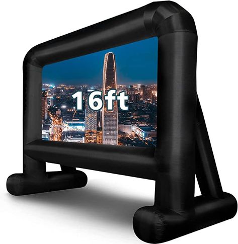 Amazon.com: Inflatable Movie Screen Outdoor, OUTTOY Inflatable Projection Screen with Quiet Fan and Storage Bag, Easy Set up, Mega Blow Up Screen for Backyard Movie Night, Theme Parties, Celebrations-16FT : Electronics Outdoor Movie Projector Screen, Movie Screen Outdoor, Movie Projector Screen, Inflatable Movie Screen, Movie Night Theme, Crystal Store, Night Theme, Prime Deals, Screen Outdoor