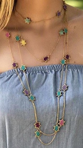 How about your thinking about the layered necklace. Miyuki Necklace Ideas, Beadwork Necklace, Work Jewelry, Embroidery Jewelry, Miyuki Beads, Brick Stitch, Bead Jewellery, Layered Necklace, Seed Bead Jewelry