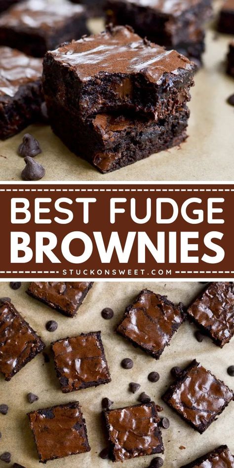 You'll fall in love with this Best Fudge Brownie Recipe (with a secret ingredient!)! A perfect Valentine's Day dessert made with cocoa powder, espresso powder, dark brown sugar, and semi sweet chocolate chips. Try this treat to make at home today and enjoy! Best Fudge, Recipe Stand, Cocoa Powder Brownies, Fudge Brownie Recipe, Best Brownie Recipe, Dark Brown Sugar, Fudgy Brownie, Fudge Brownie, Dessert Bar Recipe