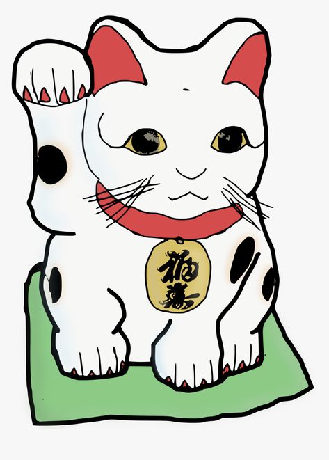 Lucky Cat Tattoo, Cat Graphic Design, Japan Cat, Japanese Ink Painting, Beckoning Cat, Japanese Art Styles, Sumi E Painting, Nothing Personal, Japanese Folklore