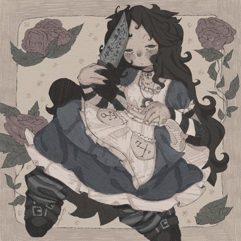 Alice In Wonderland Fanart, Evil Alice, American Mcgee’s Alice, Dark Alice In Wonderland, Alice In Wonderland Drawings, Social Media Art, Alice Liddell, Wonder Art, Alice Madness Returns