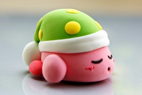 Polymer Clay Kirby, Zelda Clay Ideas, Mario Clay, Kirby Clay, Personal Project Ideas, Clay Animation, Easy Clay Sculptures, Foam Clay, Polymer Clay Fairy