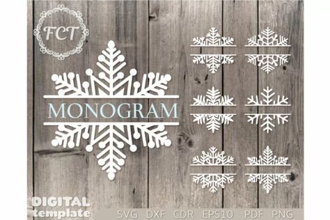 Snowflake SVG Split monogram bundle| Christmas monogram set (1982580) | SVGs | Design Bundles Snowflake Monogram, Snowflake Svg, Cricut Maker 3, Split Monogram, Christmas Monogram, Art Friend, Silhouette Crafts, Monogram Svg, Scan And Cut