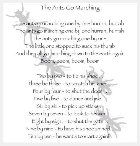 I think every unit had their own version of the Ant song...this is closest to what I remember! The Ants Go Marching One By One Lyrics, Ants Go Marching Song, Girl Scout Camping, Scout Camping, Critical Thinking Skills, Girl Scouts, Critical Thinking, Ants, The Unit