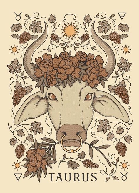 Taurus Shirt, Cards Drawing, Taurus Art, Sun Signs, Wicked Tattoos, Gothic Shop, Nature Posters, Zodiac Art, Zodiac Constellations