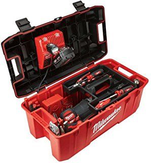 Milwaukee Tool Box Ideas, Milwaukee Tool Box, Tool Chest Organization, Milwaukee Power Tools, New Milwaukee Tools, Portable Tool Box, Power Tool Storage, Portable Garage, Electrician Tools