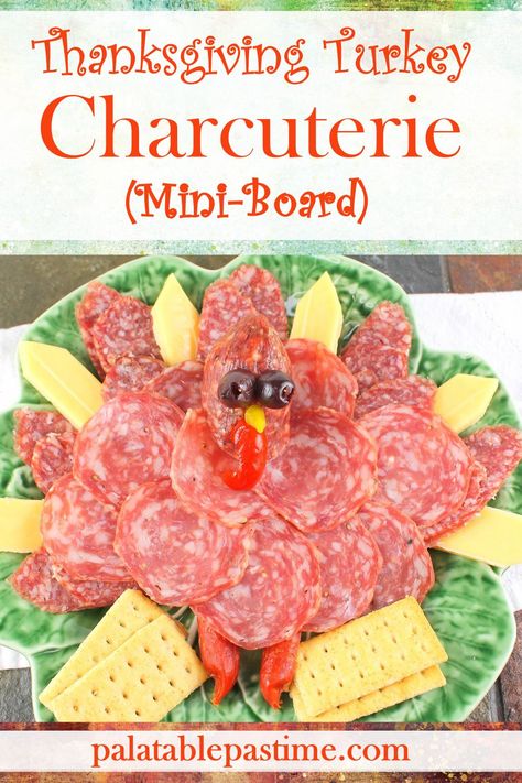 Thanksgiving+Turkey+Charcuterie+Board+makes+a+smaller+and+simpler+plate+of+meats+and+cheese+in+the+fun+shape+of+a+holiday+turkey.+via+@suelau1 Thanksgiving Turkey Charcuterie, Turkey Charcuterie Board, Turkey Charcuterie, Charcuterie Picnic, Pepperoni Sticks, Sweet Corn Cakes, Spoon Bread, Fun Plates, Holiday Turkey