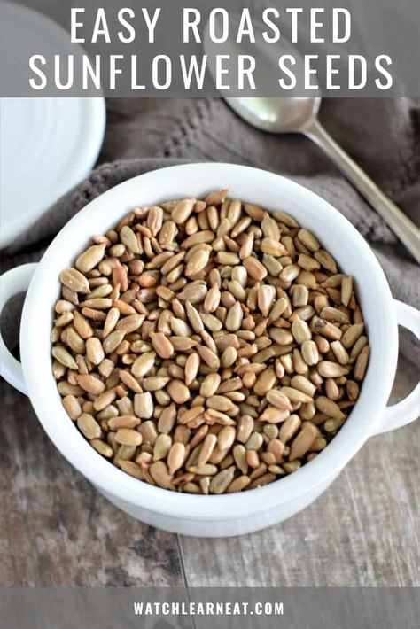 Sunflower Seed Recipes Snacks, Roasting Sunflower Seeds, Sunflower Seed Recipes, Roasted Sunflower Seeds, Snack Salad, Sunflower Butter, Salad Toppers, How To Roast, Healthy Vegan Snacks