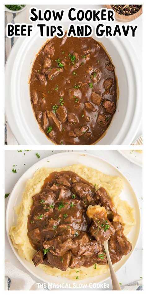 Crockpot Recipes Beef Tips, Beef Tips Slow Cooker, Slow Cooker Beef Tips, Ground Beef Dinner Recipes, Crock Pot Beef Tips, Beef Dinner Recipes, Beef Tip Recipes, Ground Beef Dinner, Dinner Recipes With Ground Beef