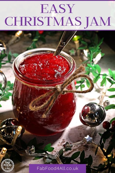 Apple Cranberry Jam Recipe, Winter Jams And Jellies, Grandmas Secret Recipes, Christmas Jam Crockpot, Christmas Jam No Pectin, Easy Christmas Jam Recipes, Freezer Christmas Jam, Easy Christmas Jam, Merry Christmas Jam Recipe