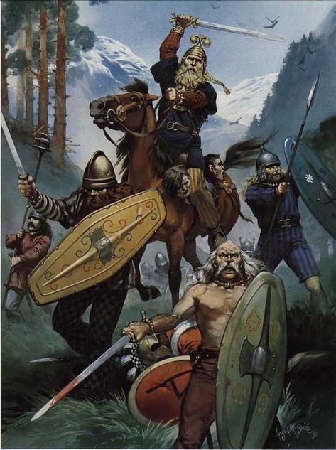 A small collection of Celtic warrior art - Imgur Historical Warriors, Celtic Warriors, Ancient Celts, Empire Romain, Ancient Warfare, Celtic Culture, Celtic Mythology, Iron Age, Historical Art