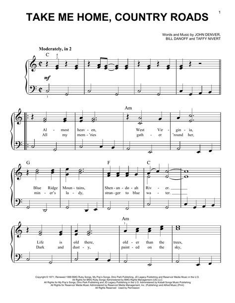 free printable country sheet music Pop Piano Sheet Music, Free Guitar Sheet Music, Tenor Saxophone Sheet Music, Free Violin Sheet Music, Piano Songs Sheet Music, Take Me Home Country Roads, Keyboard Sheet Music, Music Printables, Free Printable Sheet Music