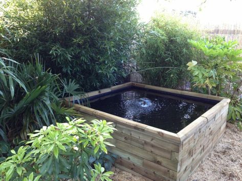 How to build a raised pond - Help Guides Small Raised Pond, Planter Wall Block, Raised Pond, Backyard Ducks, Pond Construction, Patio Pond, Landscape Timbers, Vegetable Beds Raised, Planter Wall