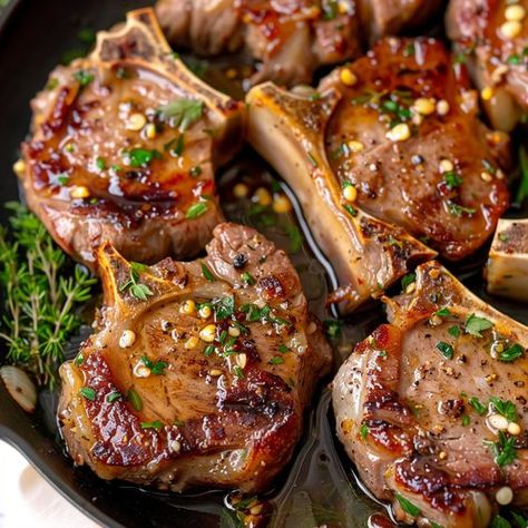 Garlic Butter Lamb Chops - Recipes, Tasks & Tools Lamb Chops In Cast Iron Skillet, Balsamic Lamb Chop Recipes, Lamb Chop Soup, Lamb Chops With Gravy, Keto Lamb Chops, Boneless Lamb Chop Recipes, Zip Sauce Recipe For Lamb Chops, Lamb Loin Chop Recipes Grilled, Lamb Loin Chop Recipes Ovens