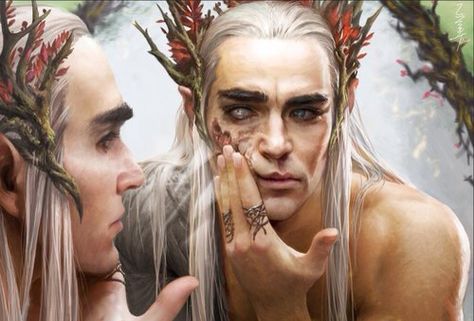 thranduil Xi Zhang, Lee Pace Thranduil, Lotr Elves, Legolas And Thranduil, Lotr Funny, Hobbit Art, Middle Earth Art, Lotr Art, Tauriel