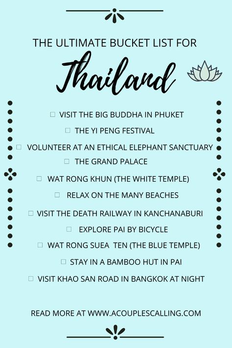 Thailand Bucket List, India Bucket List, Goals 2024, Thai Travel, Bucket List Life, Thailand Itinerary, Thailand Vacation, Thailand Backpacking, Thailand Travel Tips