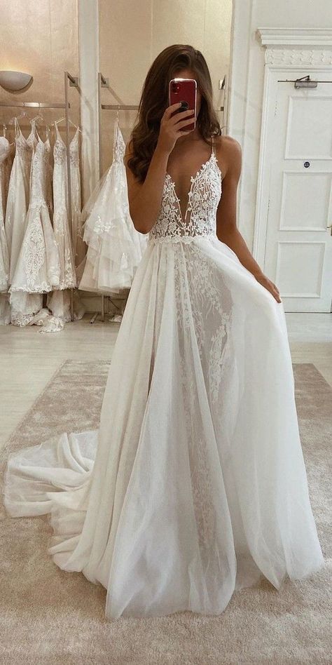 A Wedding Dress, A Wedding, Spaghetti, Wedding Dresses, Wedding Dress, Lace, Dresses