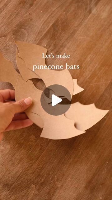 Sibia Torres Padilla | DIYs on Instagram: "Here are some cute bats that we made out of pancake boxes and pinecones I think these would also be really cute strung up or on the wall. Personally, the upside down ones are my favorites. What do you think?  🦇" Pinecone Bats, Diy Fall Wall Decor, Homeschool Science Projects, Cute Bats, Library Crafts, October Holidays, October Crafts, Holiday Club, Baby Activities