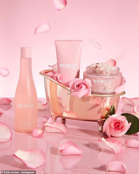 Koleksi Makeup, Rose Bath Salts, Kylie Skin, Beauty Makeup Photography, E.l.f. Cosmetics, Rose Bath, Cosmetics Photography, Makeup Photography, Kylie Cosmetics