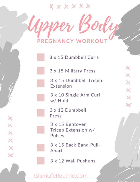 Upper Body Pregnancy Workout - Glam Life Routine Second Trimester Upper Body Workout, Prenatal Upper Body Workout, Second Trimester Workout Plan, Pregnancy Upper Body Workout, Pregnancy Workout At Home 2nd Trimester Beginner, Upper Body Pregnancy Workout, Pregnancy Workout 2nd Trimester Gym, Pregnancy Workouts 3rd Trimester At Home, Lower Body Pregnancy Workout