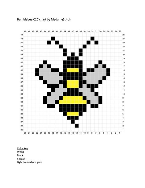 Easy Bumble Bee C2C blanket square crochet pattern | MadameStitch C2c Blanket, Bee Crochet, Square Crochet Pattern, Unique Cross Stitch, Graph Patterns, Cross Stitch Tutorial, Yarn Bee, Crochet Bee, Tapestry Crochet Patterns