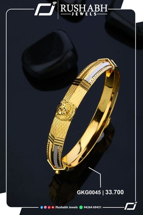 Punjabi Kada, Gents Kada, Mens Bracelet Gold Jewelry, Man Gold Bracelet Design, Gents Bracelet, Crispy Corn, Mens Bangles, Gold Jewels Design, Mens Jewellery