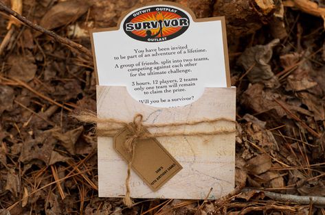 Survivor Party, Survivor Birthday Party Invitation, Set of 10 or more, C005 Survivor Invitations, Survivor Birthday Party, Survivor Theme, Survivor Idea, Survivor Games, Survivor Party, Youth Conference, Im A Survivor, All Souls Day