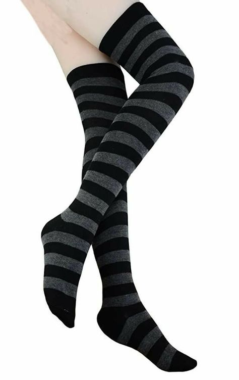 New Victorian, Over The Knee Socks, Emo Outfits, Striped Socks, Knee Socks, Socks And Hosiery, Dream Clothes, Look Cool, Thigh Highs