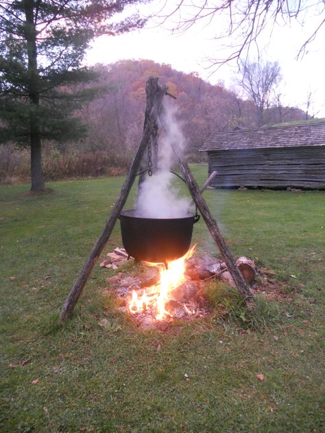 Farm Witch Aesthetic, Witch Cauldron Aesthetic, Witches Couldren, Woods Reference, Giant Cauldron, Witch Caldron, Witch Activities, Herbalist Witch, Witch Lair