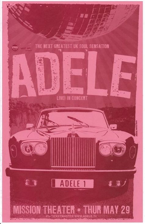 Adele Adele Music, Adele Concert, Adele Songs, Gig Poster, Dorm Art, Dorm Posters, Pink Posters, My Funny Valentine, Music Posters