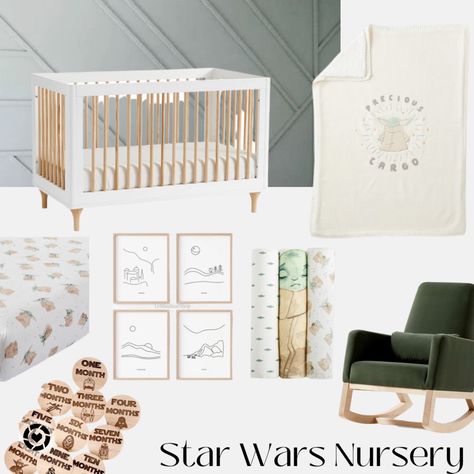 Modern Star Wars Nursery, Boho Star Wars Nursery, Starwars Nursery Themes, Girl Star Wars Nursery, Starwars Nursery Boys, Grogu Nursery, Star Wars Nursery Girl, Baby Yoda Nursery, Starwars Nursery