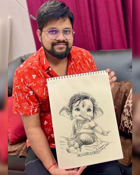 Bal Ganesha 🙏🌺 Ganapati Bappa Morya🌸 “🌟✨ Little Ganesha, the cutest blessing! 💖 Embracing the joy and innocence of new beginnings. Let’s celebrate the power of love, wisdom, and a sprinkle of mischief! 🌼🙏 #BabyGanesha #DivineCutie #BlessingsInDisguise” #balganesh #balganesha #ganesha Pencil Artwork of #lordganesha as kid 🥹 #ganpati #ganpatibappamorya 🙏🏻 #ganesh #gajanan Follow @pencilman786 👈🏻 if you like my #artwork [ Bal Ganesh, Cute Bal Ganesha , Beautiful eyes, Lord as Kid, Penc... Bal Ganesh Cute, Ganesh Cute, Bal Ganesha, Ganapati Bappa Morya, Bal Ganesh, Ganapati Bappa, Love Wisdom, Pencil Work, Paintings Tutorials