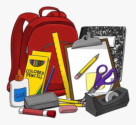 Kindergarten Supply List, School Supplies Clipart, School Supplies List Elementary, School Supplies Cake, Free School Supplies, School Supplies Highschool, College Diy, College School Supplies, School Supplies Organization