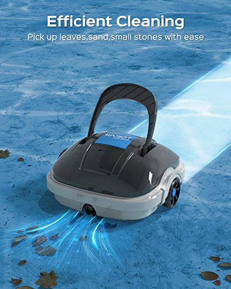 Upgraded - WYBOT Cordless Pool Vacuum, Robotic Pool Cleaner with Large Battery Up to 100Mins Runtime, Strong Suction, Automatic Pool Vacuum Robot for Above Ground Flat Bottomed Pools Up to 861 Sq.Ft Pool Cleaning Robot, Intex Pool Vacuum, Robot Vacuum Cleaner Design, Vacuum Robot, Automatic Pool Cleaner, Robotic Pool Cleaner, Pool Vacuum, Robot Cleaner, Pool Cleaner