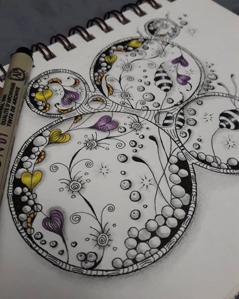 Unique Zentangle Drawings, Zendoodle Patterns, Zentangles Patterns, Zentangle Watercolor, Zantangle Art, Neurographic Art, Doodle Art Flowers, Zen Doodle Patterns, Zentangle Artwork