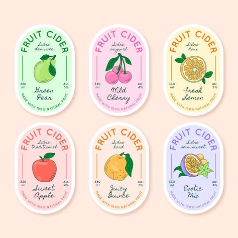 Sticker Label Design, Cider Label, Beverage Label, Drinks Packaging, Tea Labels, Tea Packaging Design, Fruit Logo, Drinks Packaging Design, Tipping Point