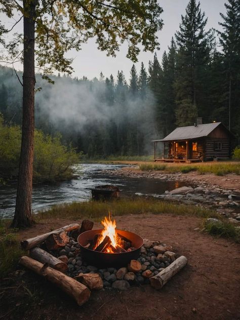 Cabin In The Woods Aesthetic, Log Cabin Living, Summer Cabin, Cabin Aesthetic, Cabin In The Mountains, Getaway Cabins, Cabin Living, A Cabin, Modern Cabin